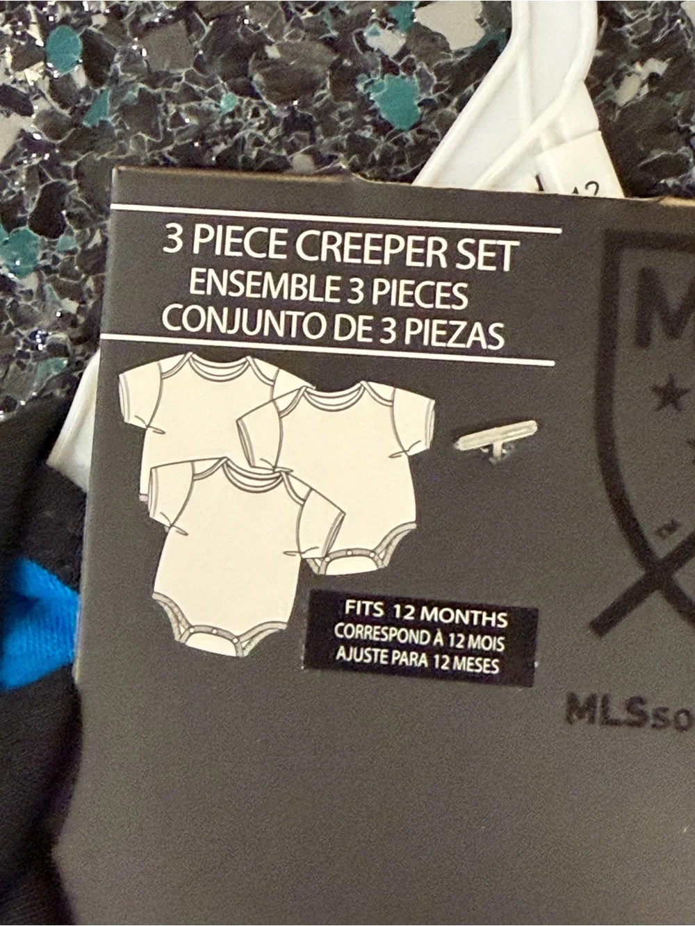 Charlotte FC MLS Infant 12 Months 3-Pack Bodysuit Set NWT